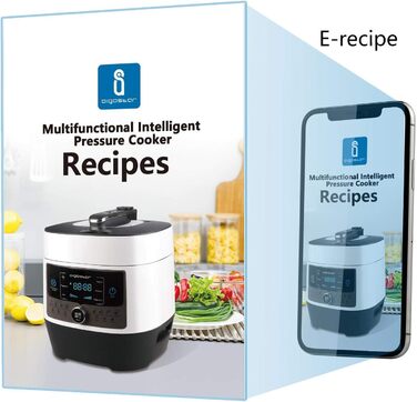 Скороварка Aigostar Panda 7 в 1, мультиварка на 6 л з 14 функціями, світлодіодна панель, налаштування тиску, таймер і функція піді