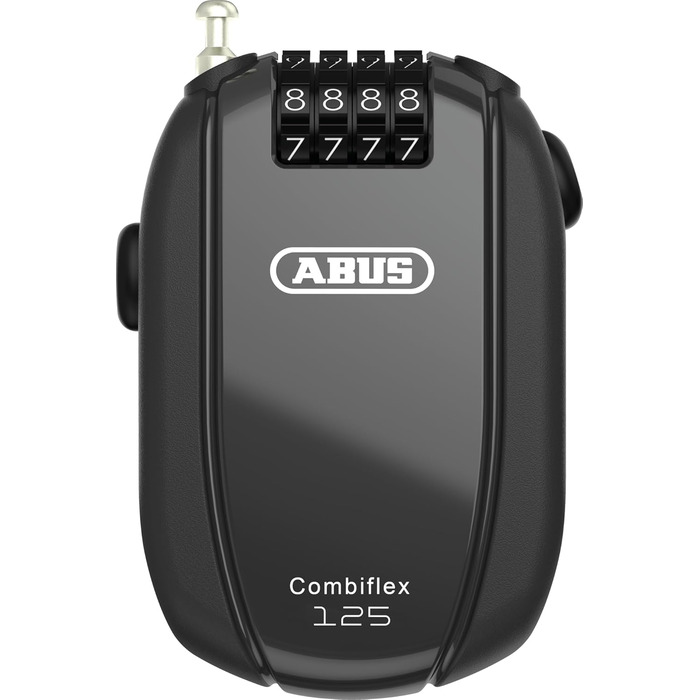 Тросовий замок ABUS Combiflex замок для кріплення лиж, шоломів, колясок та багажу різна довжина та міцність без тримача, 125 см, чорний