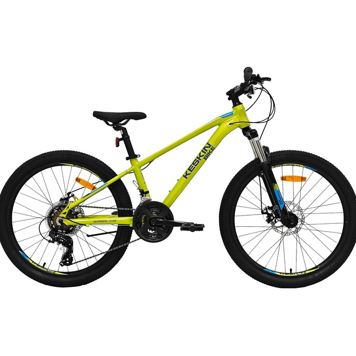 Дитячий гірський велосипед Keskin HT MTB1 24&39 21 швидкість, пневматичні шини 2.35&quot, дискові гальма, алюмінієва рама, неоново-зелений