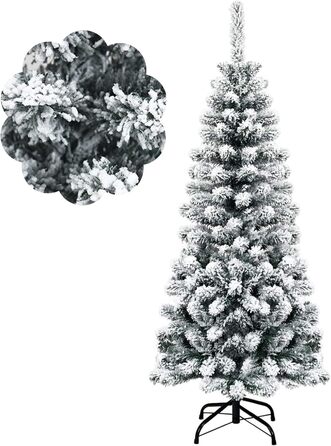 Ялинка-олівець зі снігом 135 см біла COSTWAY