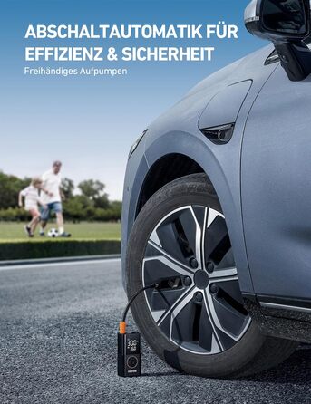 Бездротовий електричний повітряний насос AstroAI, портативний акумуляторний велосипедний насос з усіма клапанами, світлодіодне світло, акумуляторний насос для шин для велосипедів, електровелосипедів, автомобілів, мотоциклів, м&39ячів, чорний