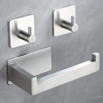 Тримач для туалетного рушника Без свердління Тримач для туалетного рушника з матової нержавіючої сталі Тримач для туалетного рушни
