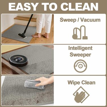 Сходинки для дерев&39яних сходинок, нековзка сходинка для внутрішнього та зовнішнього використання, сходинки для сходинок, 78,7 x 78,7 см, підходить для літніх людей, дітей та 79 x 79 см (прямокутна) світло-сіра імітація льону 1