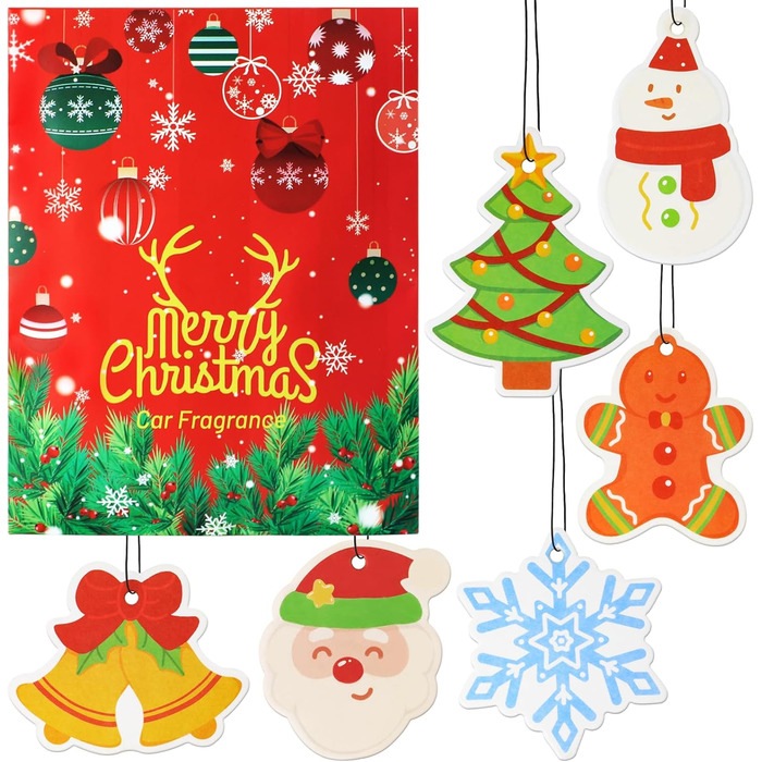 Ароматична ялинка Автомобільне Різдво x6, Освіжувач повітря Ароматична ялинка, Освіжувач повітря для автомобіля, Ароматична підвіс