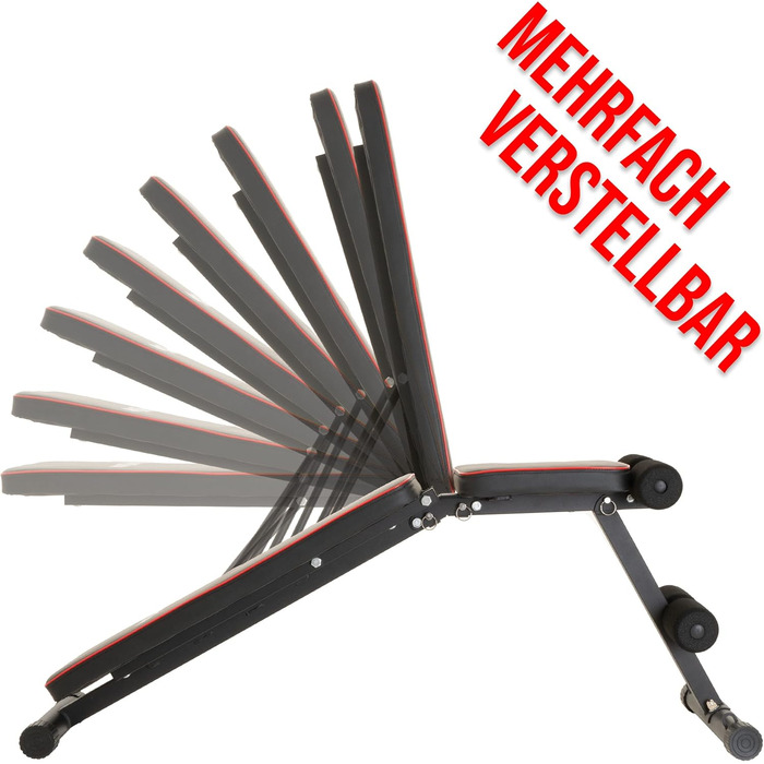 Складана фітнес-лава, багатофункціональна тренувальна лава, тренажер для пресу, похила лава з 7-позиційним регулюванням спинки, з еспандером, вантажопідйомність 300 кг, функція присідань