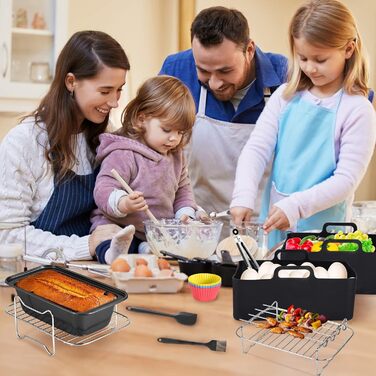 Аксесуари для фритюрниці Vusddy з 10 предметів для Ninja Foodi Dual AF400EU, AF500EU, AF300EU - Двокамерна фритюрниця Набір XL для Innsky, Princess, Tiastar, Devology, Emerio 7.6L-10.4L