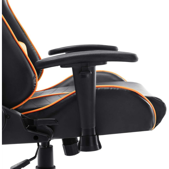 Геймерське крісло, чорно-помаранчева штучна шкіра