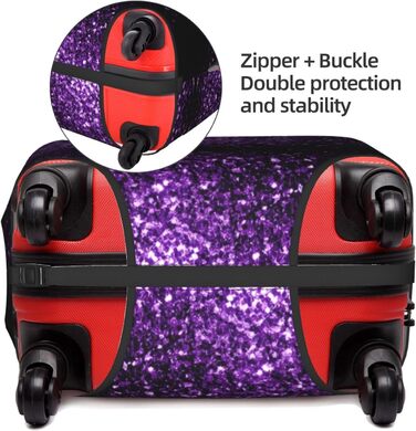 Чохол для валізи BREAUX Ліловий блиск, двосторонній дизайн, білий, маленький