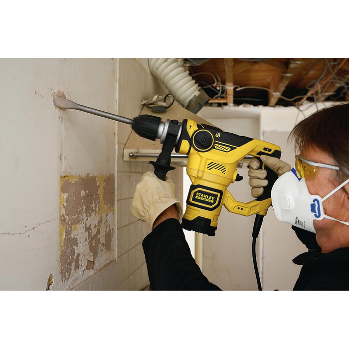 Перфоратор Stanley FatMax SDS-plus FME1250K (1250 Вт, 3,5 Дж, з пневматичним ударним механізмом, з правим/лівим обертанням, пилоне