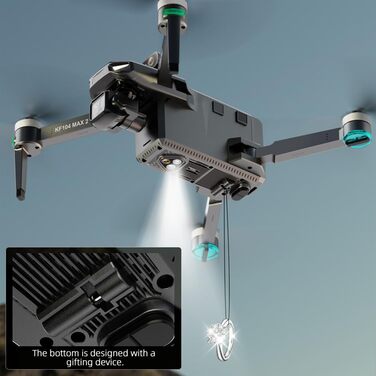 Дрон X-Verse KF104 MAX2 із камерами 4K HD EIS, пульт дистанційного керування з екраном, дистанційне керування 6 км, 3-осьовий підв