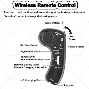 Електричний скейтборд з пультом дистанційного керування, водонепроникний лонгборд, 7-шаровий клен, запас ходу 15 км, максимальна швидкість 25 км/год, лонгборд для початківців C