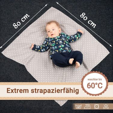 Набір з 10 муслінових серветок для відрижки розміром 80x80 см з бавовни - приємні для шкіри муслінові серветки з милими зірочками