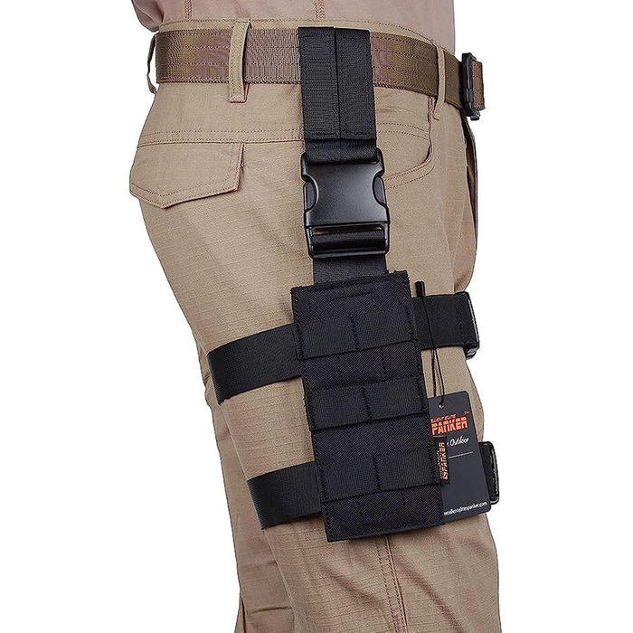 Тактична кобура на ногу з регульованою платформою Molle-модуль універсальний чохол на ліву/праву ногу чорний
