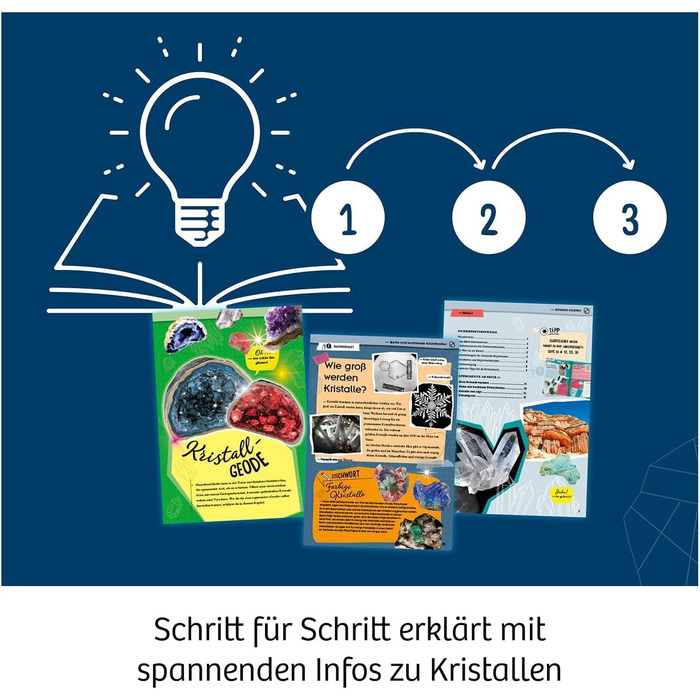 Вирощування кристалів - Вирощування захопливих кристалів - Повний набір, блискучі кристали, скриня зі скарбами, прикраса, набір для експериментів - для дітей віком 10-14 років, 645601