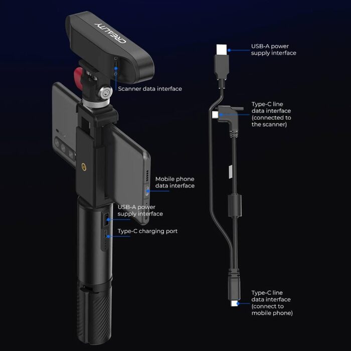 Сканер Creality CR-Scan Ferret 3D-сканер для 3D-друку та моделювання, ручний сканер зі швидкістю сканування 30 кадрів в секунду, т