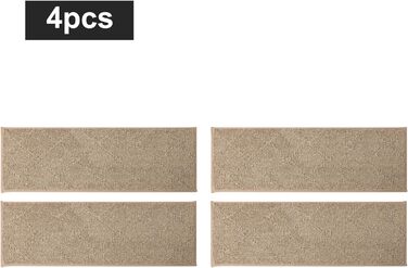 Килимки для сходів/бордові доріжки, нековзні, 71,1 x 22,9 см, доріжка для дерев&39яних сходів, окантовка для дітей та собак, 100 поліестер, основа з TPE, 4 шт., бежевий