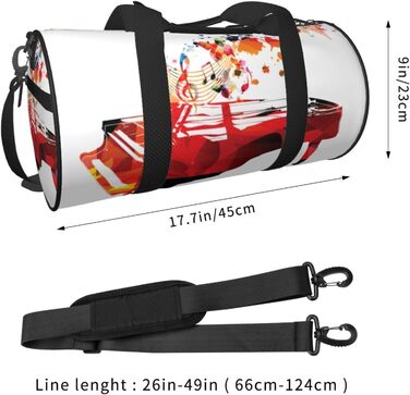 Спортивна сумка-мішок для подорожей, барвистий принт Фортепіано, сумка для ночівлі, чорна, універсальний розмір, дорожня сумка