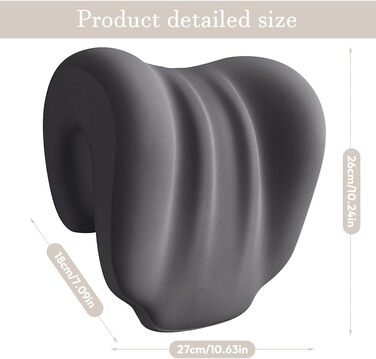 Підтримка шиї з ефектом пам&39яті, підтримка шиї для офісних стільців, подушка для шиї офісного стільця, підголівник подушки для шиї, подушка для підголівника для дорослих та студентів (темно-сіра)