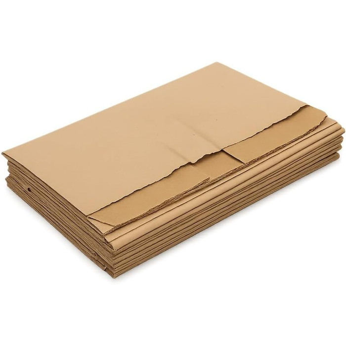 Паперові пакети для біовідходів ARLI 200 шт. 10 л, 20x16x34 см, виготовлені з переробленого паперу 70 г/м, компостовані та без пластику, коричневі та вологостійкі для органічних відходів (200 пакетів) (200 упаковок)