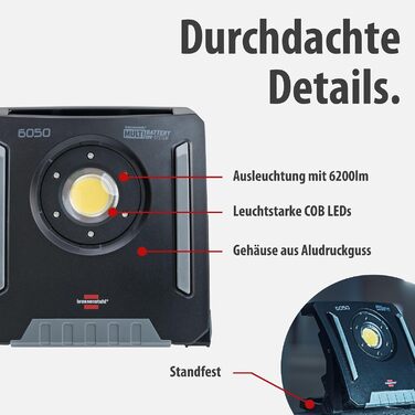 Професійний гібридний світлодіодний прожектор Brennenstuhl Professional Multi Battery 6050 MH 60Вт 6200лм
