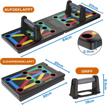 Набір дощок для віджимань ALPHASKIN преміум-класу Покращена концепція 2023 року Ручки для віджимань для домашніх тренувань Гриф для віджимань 9-в-1 Домашній тренажерний зал Домашнє фітнес-обладнання