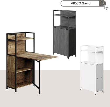 Обідній стіл Vicco Savio, білий, 57 x 30 см зі складною стільницею