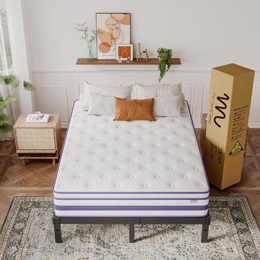 Матрац 140x200 см, висота 26 см, H3, сертифікований Oeko-TEX, гібридний гелевий пінопласт з ефектом пам&39яті, пружинна основа у формі кишенькової сітки, повітропроникний, середньої жорсткості, для зняття тиску, матрац у формі бочки з пружинами у формі ки