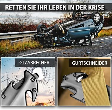 Кишеньковий ніж NedFoss FA48, рятувальний ніж з ремінним різаком та склорізом, складаний ніж з затискачем для ременя, одноручний н