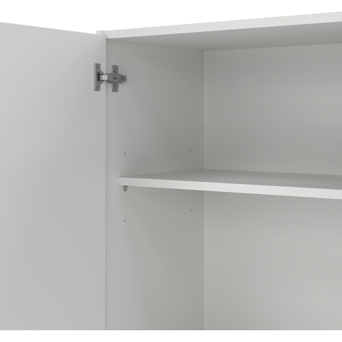 Велика багатофункціональна шафа Beaumont, додаткова шафа з 3 дверцятами, полиця для взуття з полицями, шафа для віників, 109 x 37 x 180 см, білий колір, 3 дверцята 4 полиці