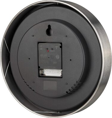 Настінний радіокерований годинник Bresser MyTime ND Thermo-Hygro з безшумним радіокерованим механізмом, рамою з нержавіючої сталі