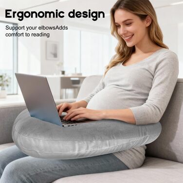 Ергономічна подушка Crealis, в&39язана гачком подушка-підтримка, в&39язана гачком подушка-підтримка, ігрова подушка, ергономічна ігрова подушка для рук, легка, портативна, знімає напругу (сіра)