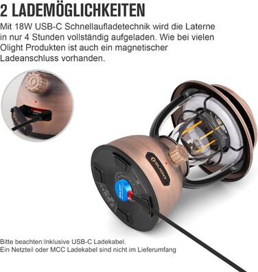 Лампа для кемпінгу OLIGHT Olantern Classic 2 Pro 300 LM, світлодіодний ліхтар у стилі ретро, безперервне затемнення, акумуляторна батарея USB, для кемпінгу, саду, відключень електроенергії, декорації на Хелловін, походів