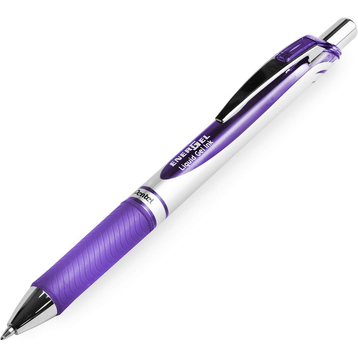 Гелева ручка Pentel EnerGel XM BL77, висувна, 0,7 мм, 54 перероблена, бузкова, 6 шт.