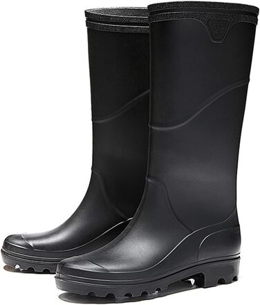 Чоловічі гумові чоботи, гумові чоботи до коліна, вейдерси для активного відпочинку, товсті чоботи до середини ікри для походів, гумові чоботи, до середини ікри, чорні, розмір 42 EU