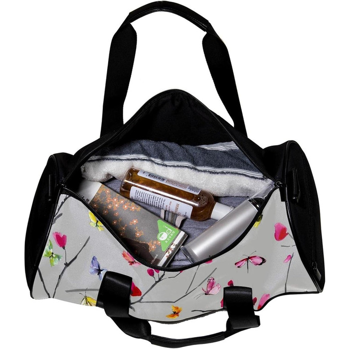 Спортивна сумка, маленька дорожня сумка, сумка для шопінгу та йоги, квітково-метеликовий принт, сумка для фітнесу на відкритому повітрі, ручна поклажа
