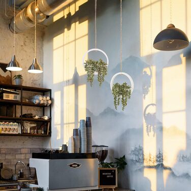 Штучні сукулентні висячі рослини Floweroyal 2 шт. 12,2-дюймове намисто з фальшивих перлів в горщику з 8,3-дюймовим шнурком для вну