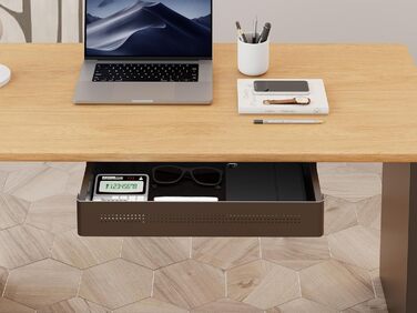 Мала шухляда під столом із функцією завантаження шухляда під столом металева шухляда під столом, що замикається шухляда під столом з комплектом ключів розміри 40 x 26,6 x 7,3 см (400 x 266 мм)