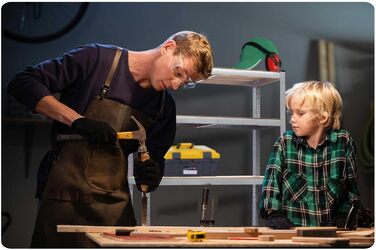 Металевий стелаж, стелаж для зберігання - полиця для зберігання та організації речей у складських приміщеннях, підвалах, гаражах, підсобних приміщеннях - виготовлений з металу та МДФ-плити - до 540 кг, розмір 150 x 75 x 30 см