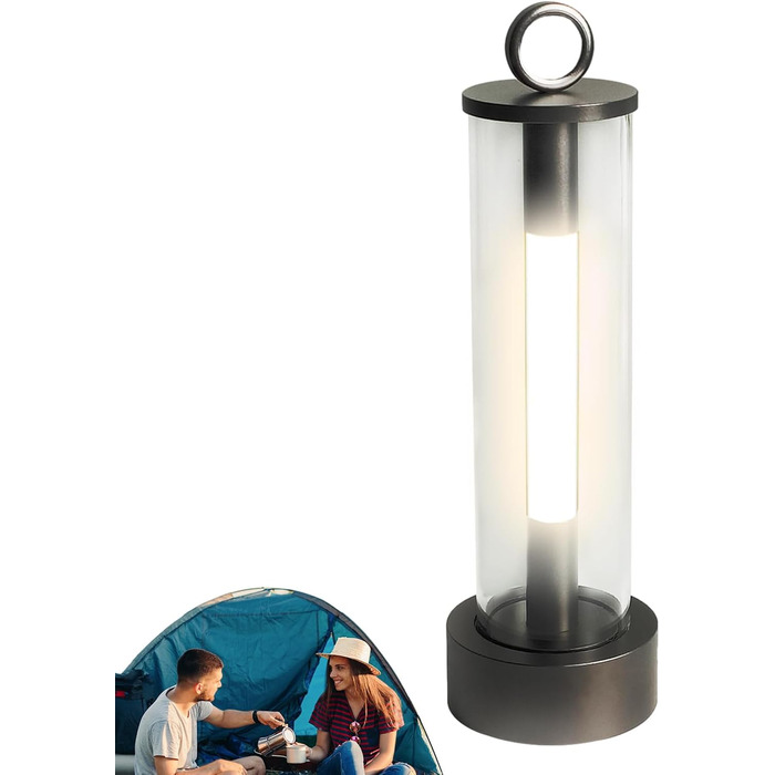 Ліхтар для кемпінгу Підвісний ліхтар з 3 режимами, портативний ліхтар з USB-акумулятором 2000 мАг для кемпінгу, до 18 годин, для дому, приміщень, спальні, вулиці, походів, скелелазіння, подорожей, нічний, сірий