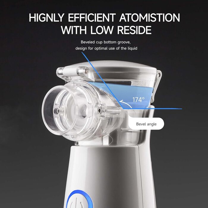 Інгалятор для дітей та дорослих, портативний, легкий та ефективний інгалятор-небулайзер Ідеально підходить для подорожей та вдома, виробляє ультрадисперсні частинки (бежевий)