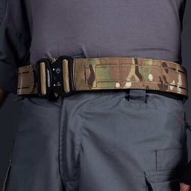 Тактичний ремінь з лазерним різанням 5 см, регульований бойовий ремінь із внутрішньою/зовнішньою системою ременів та застібкою на липучці, ремінь для страйкболу, тренувань на природі та тактичних тренувань M CB