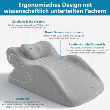 Подушка для підняття ніг Kottwca, клиноподібна подушка з піни з ефектом пам&39яті, ергономічна подушка для ніг, ортопедична клиноподібна подушка для ліжок, диванів, сидіння, сну, читання та відпочинку