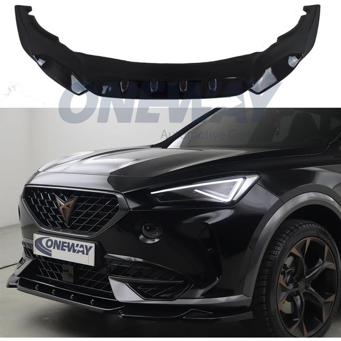 Передній спойлер для губ, сумісний з Cupra Formentor 2020 з глянцевим ABE TV Black Glossy