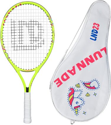 Дитяча тенісна ракетка 23" з чохлом, для дітей 3–12 років, жовта