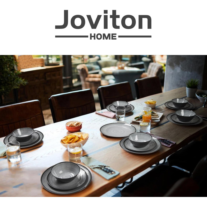 Набір меламінового посуду для 8 осіб, 24 предмети кемпінгового посуду, включаючи тарілки та миски, ідеально підходить для садових вечірок, вечірок на терасі, караванів