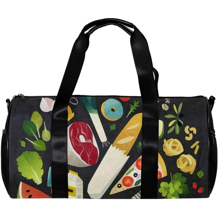 Спортивна сумка, маленька дорожня сумка, сумка для йоги, з мультяшними овочами та фруктами, сумка для фітнесу на відкритому повітрі, ручна поклажа