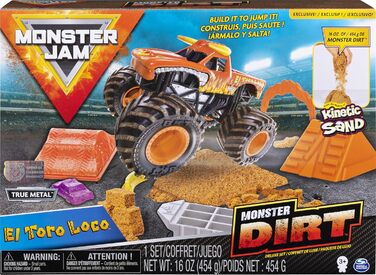 Набір Monster Jam, El Toro Loco Monster Dirt Deluxe, що включає 16 унцій бруду монстрів та офіційну литу вантажівку в масштабі 164