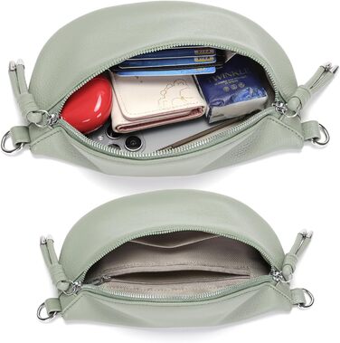 Жіноча сумка через плече Жіноча невелика сумка Жіноча стильна сумка з широким ремінцем Світло-зелений пакет кредитних карток Надіс