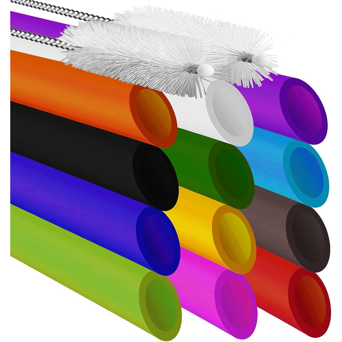 Багаторазові пластикові соломинки Boba, соломинки для бульбашкового чаю, загострений дизайн, кольорові соломинки для смузі довжино