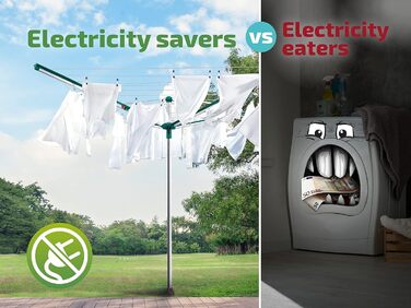 Ротаційна сушильна машина Leifheit Linomatic 500 Easy, втягування лінії для чистої білизни, парасолька для білизни з системою Easy